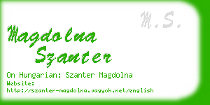 magdolna szanter business card